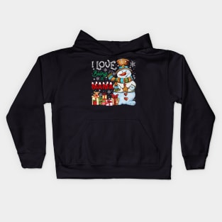 I Love Being A Mama Snowman Christmas Kids Hoodie